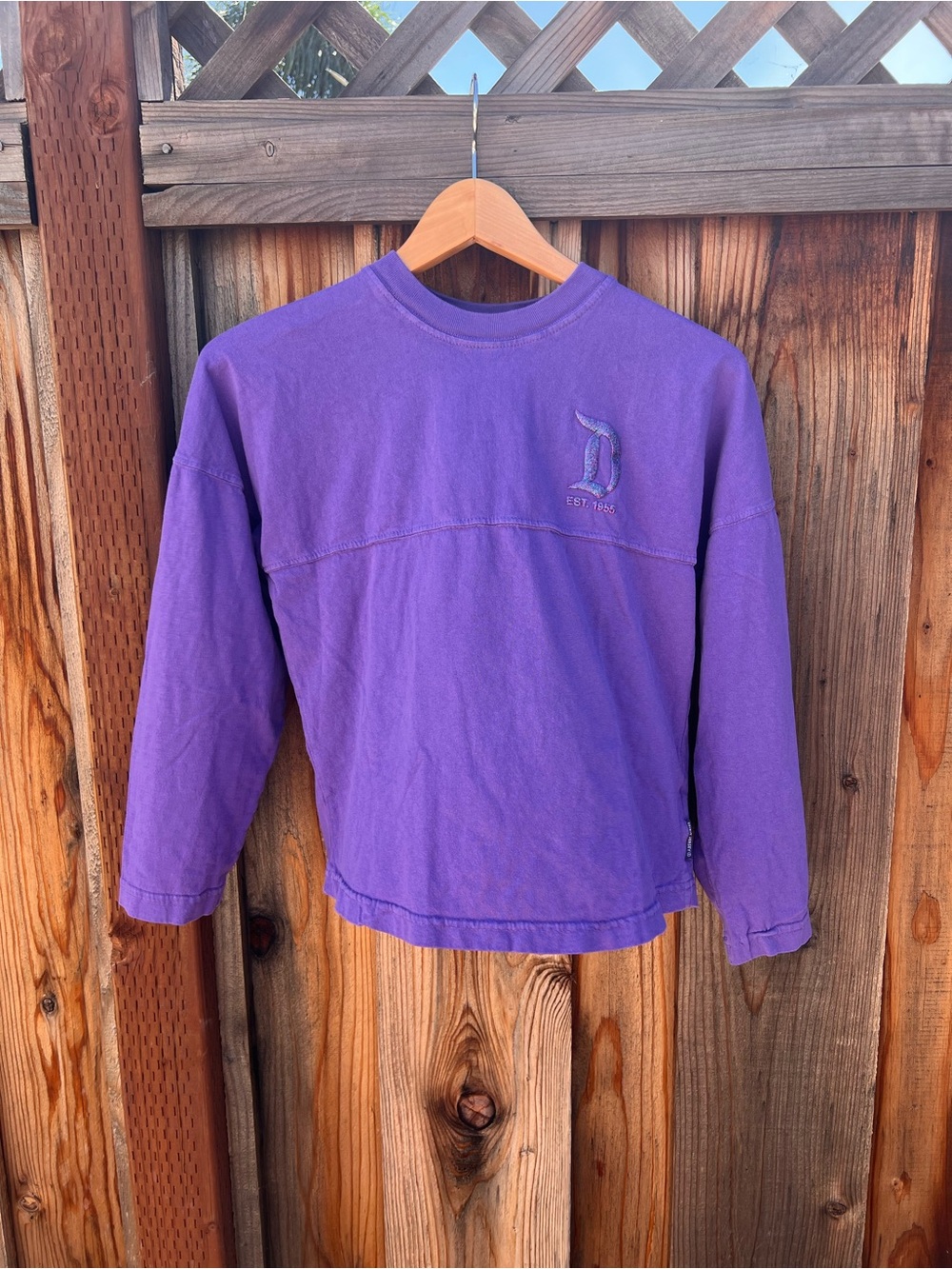 Disney Purple Long Sleeve Crewneck Sweatshirt spirit jersey